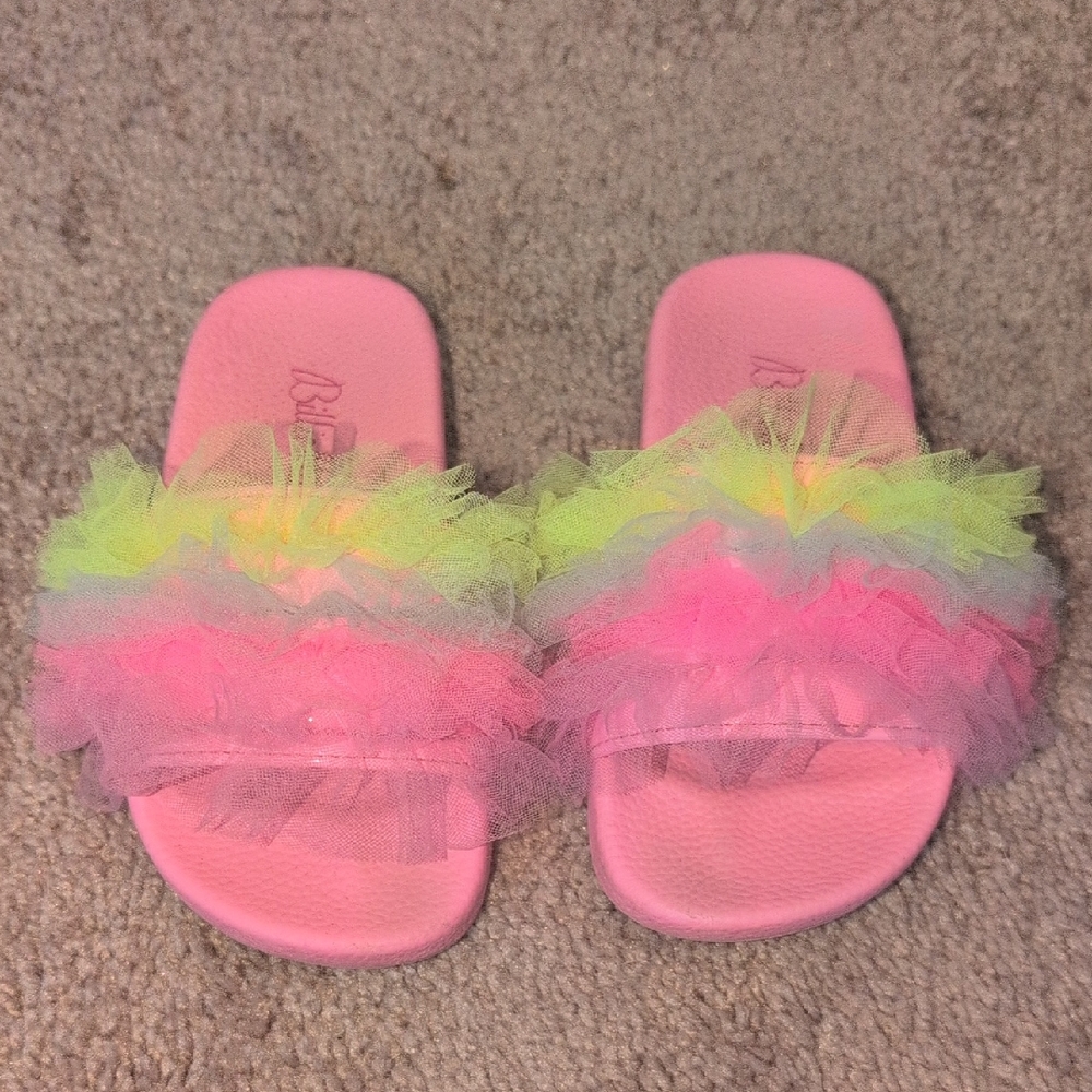 Billieblush Pink and Multicolor Tulle Kids Sandals